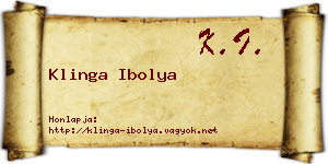 Klinga Ibolya névjegykártya