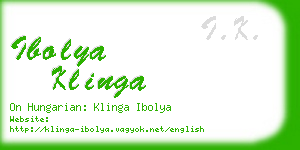ibolya klinga business card
